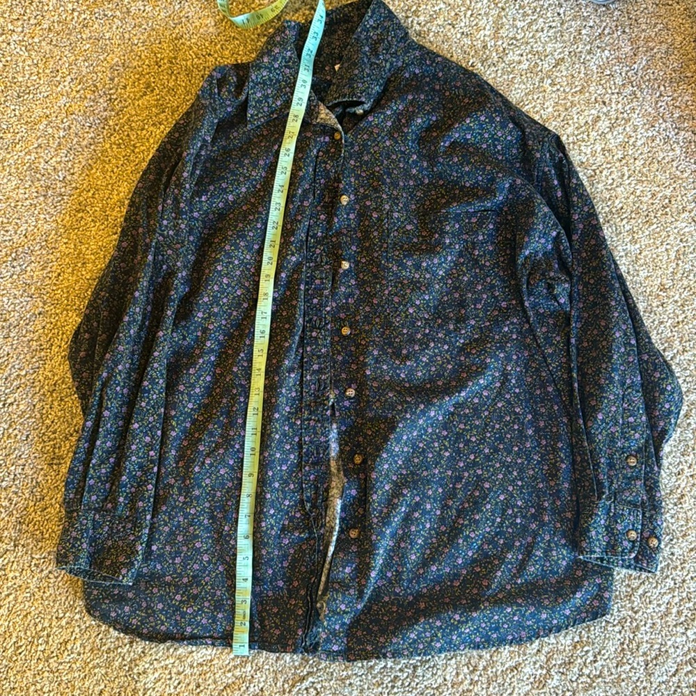 Krazy Kat Vintage Floral corduroy button down
